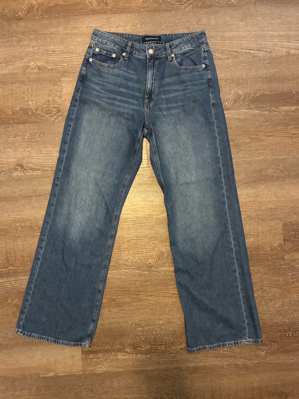 Aeropostal High-rise Wide Leg Dark Wash Jeans